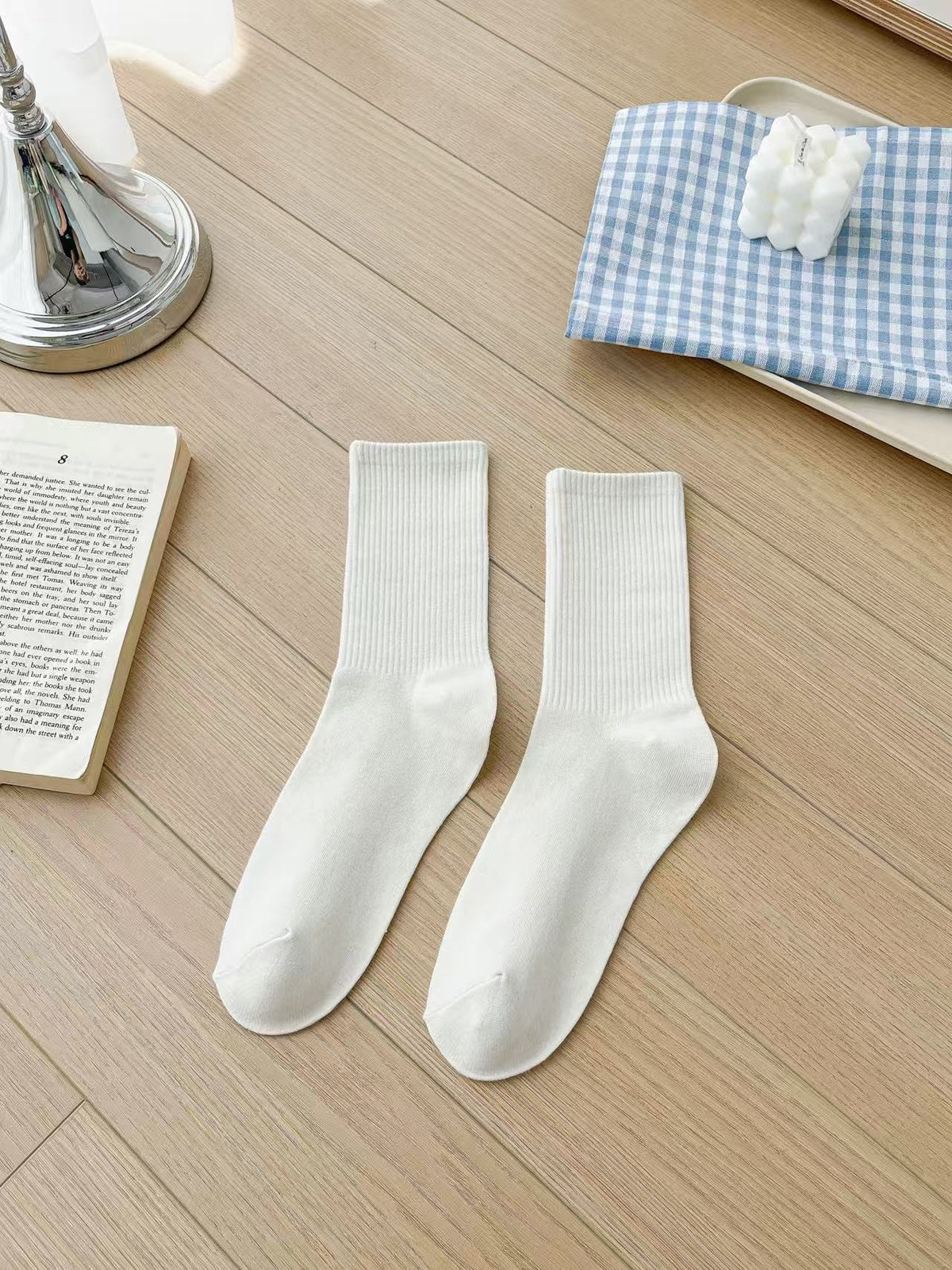 Unisex Combed Cotton Mid-Calf Socks teemdrop