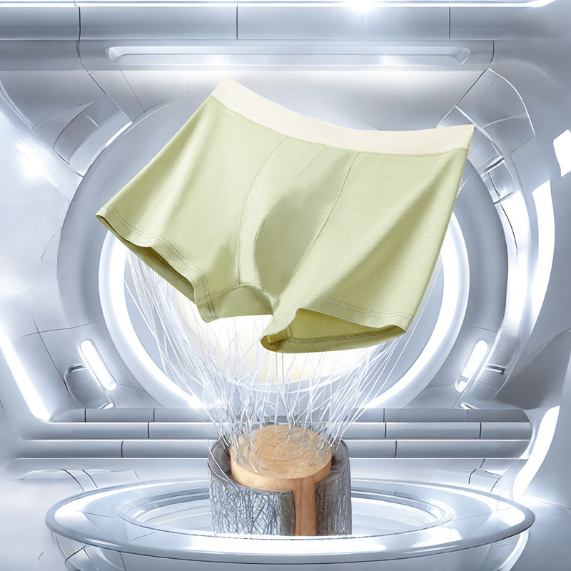 Men's Modal Silk Lining Breathable Seamless Boxer Briefs