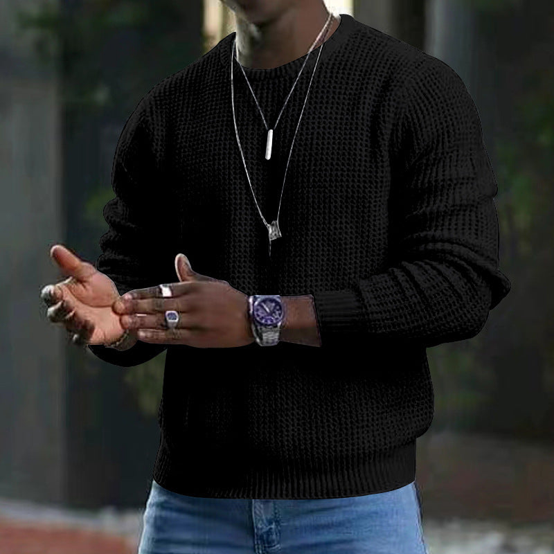 Sweater Long-Sleeved Round Neck Casual Men's Loose Pullover Knitwear teemdrop