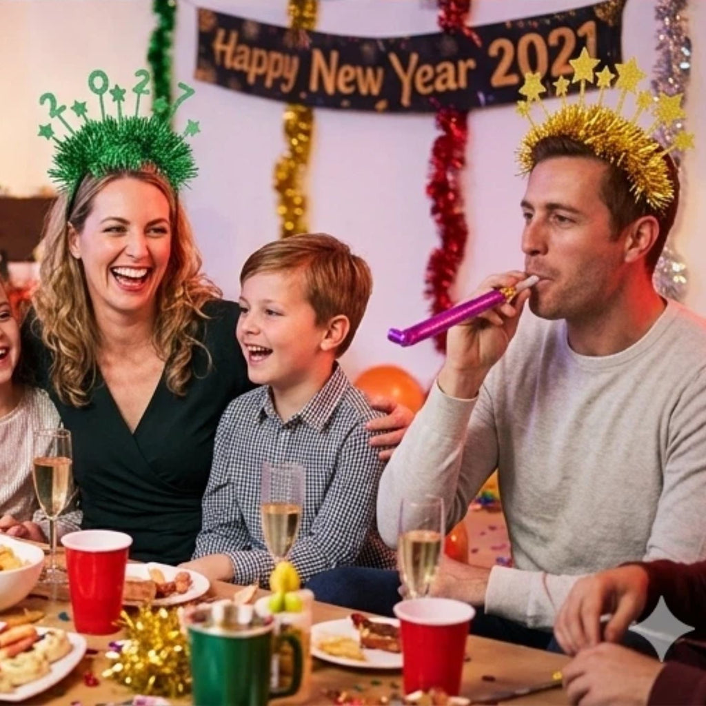 Festive Star Stripe Headband Merry Christmas