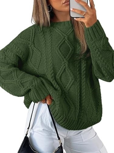 Women's knitted round-neck sweater for casual wear teemdrop
