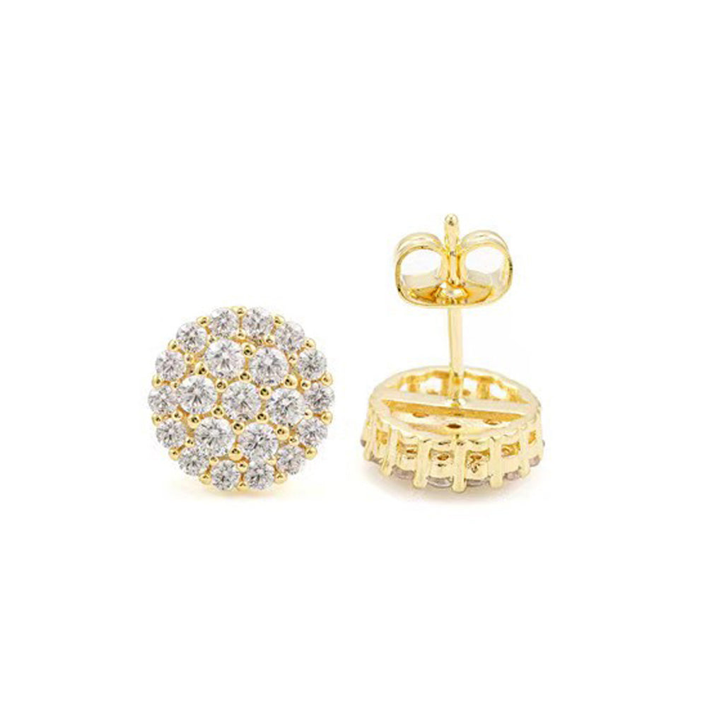 Women's Floral Round Full Diamond Micro-Inlaid Zircon Elegant Earrings teemdrop