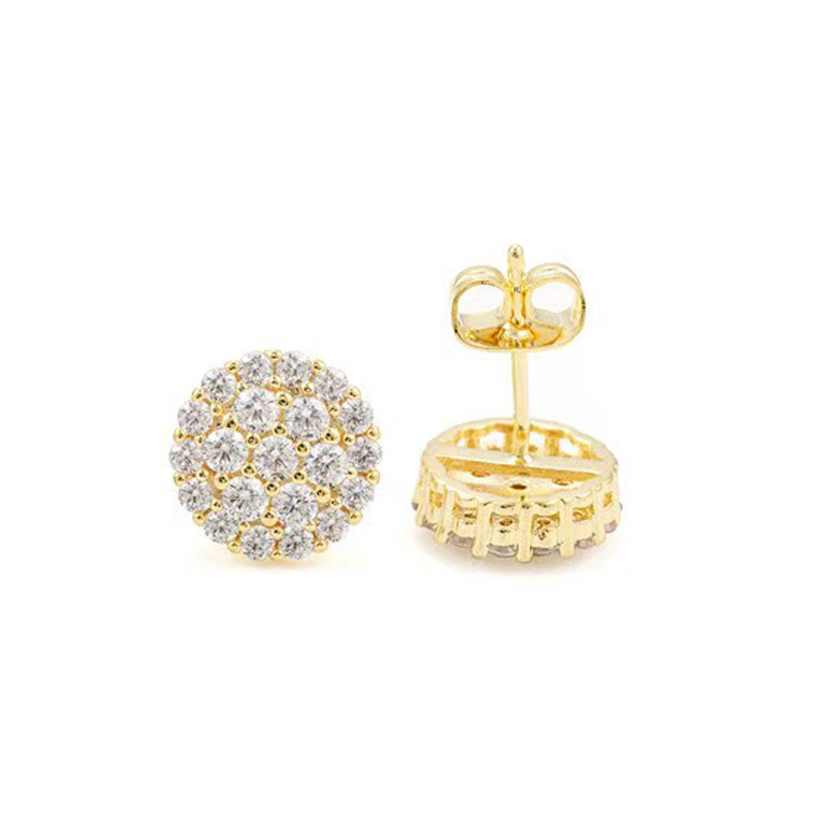 Women's Floral Round Full Diamond Micro-Inlaid Zircon Elegant Earrings teemdrop