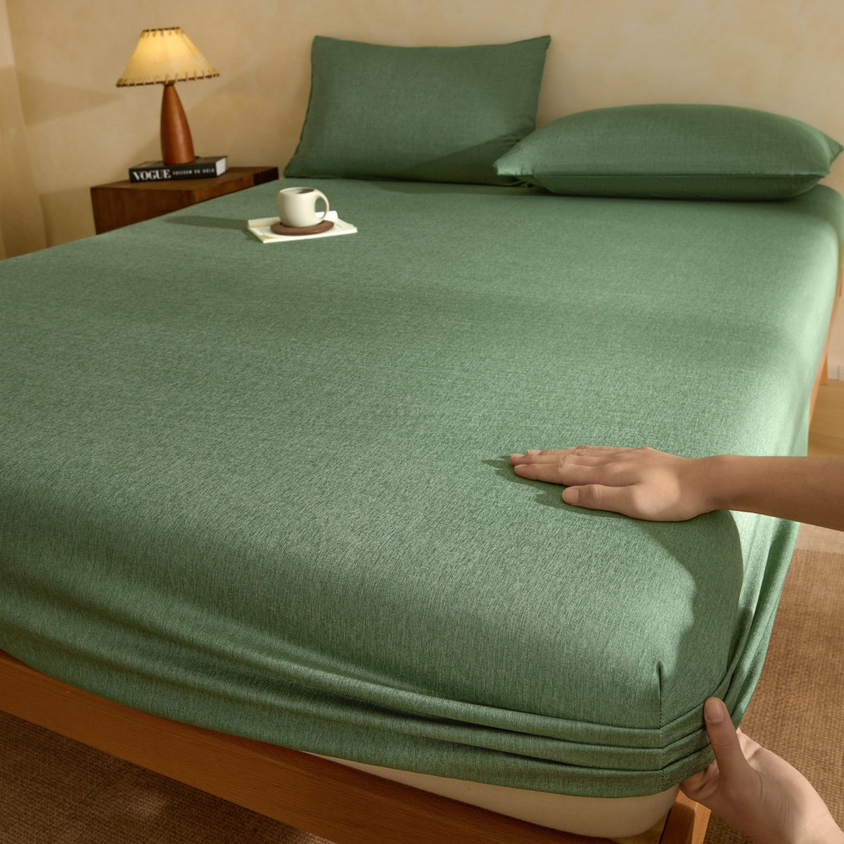 Bamboo Charcoal Fiber Fitted Sheet Set