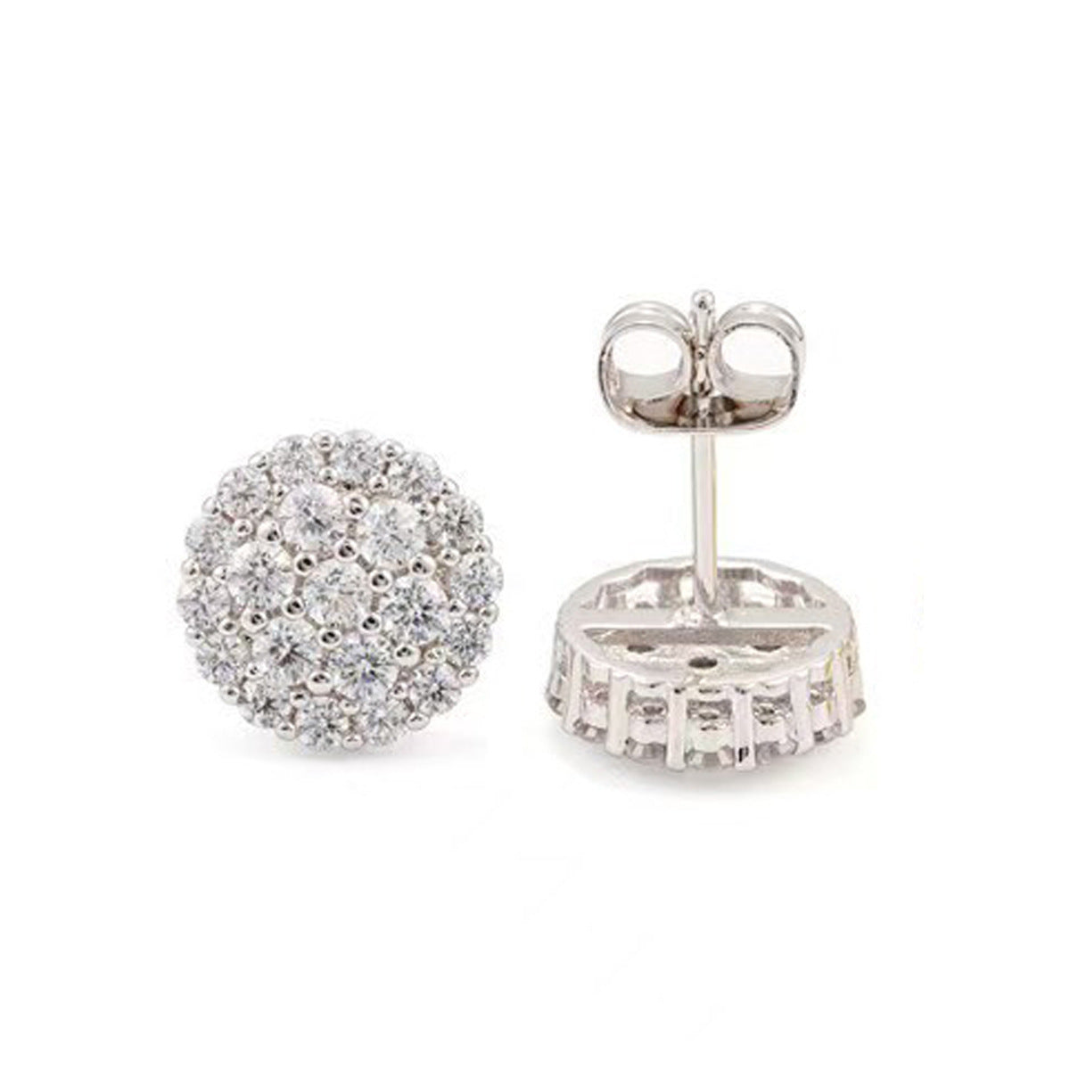 Women's Floral Round Full Diamond Micro-Inlaid Zircon Elegant Earrings teemdrop
