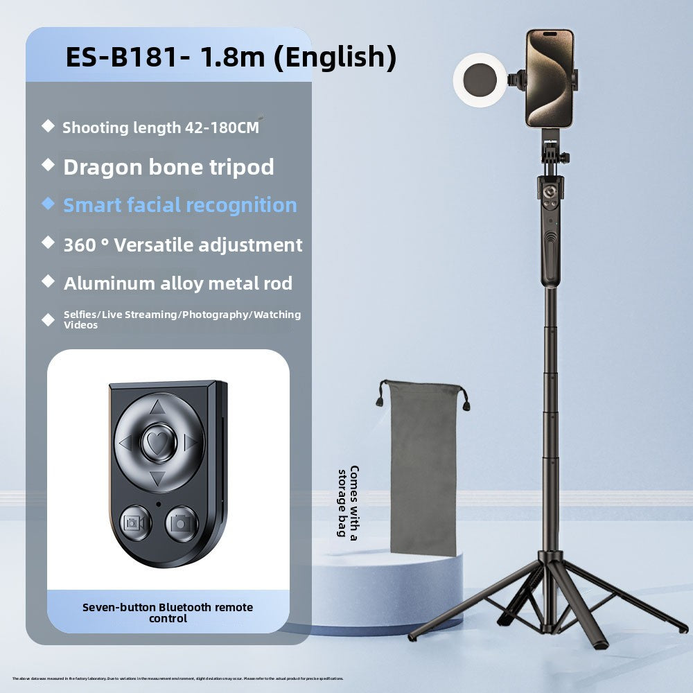 AI Facial Tracking 360 Rotation Camera Stand with LED Lights