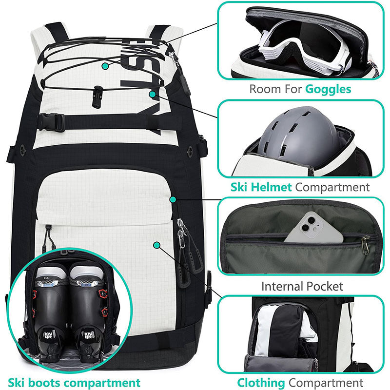 Snowboard Boots and Helmet Backpack Carry Bag teemdrop