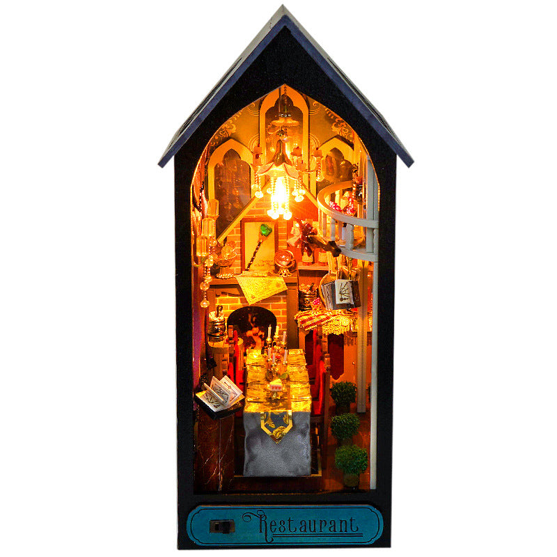 DIY Wooden Bookend House teemdrop