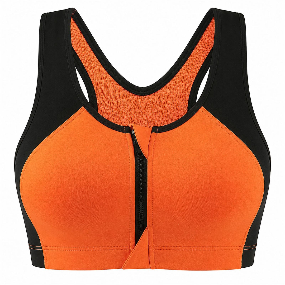 Women's Front Zipper Sports Bra Breathable Supportive Fitness Top teemdrop