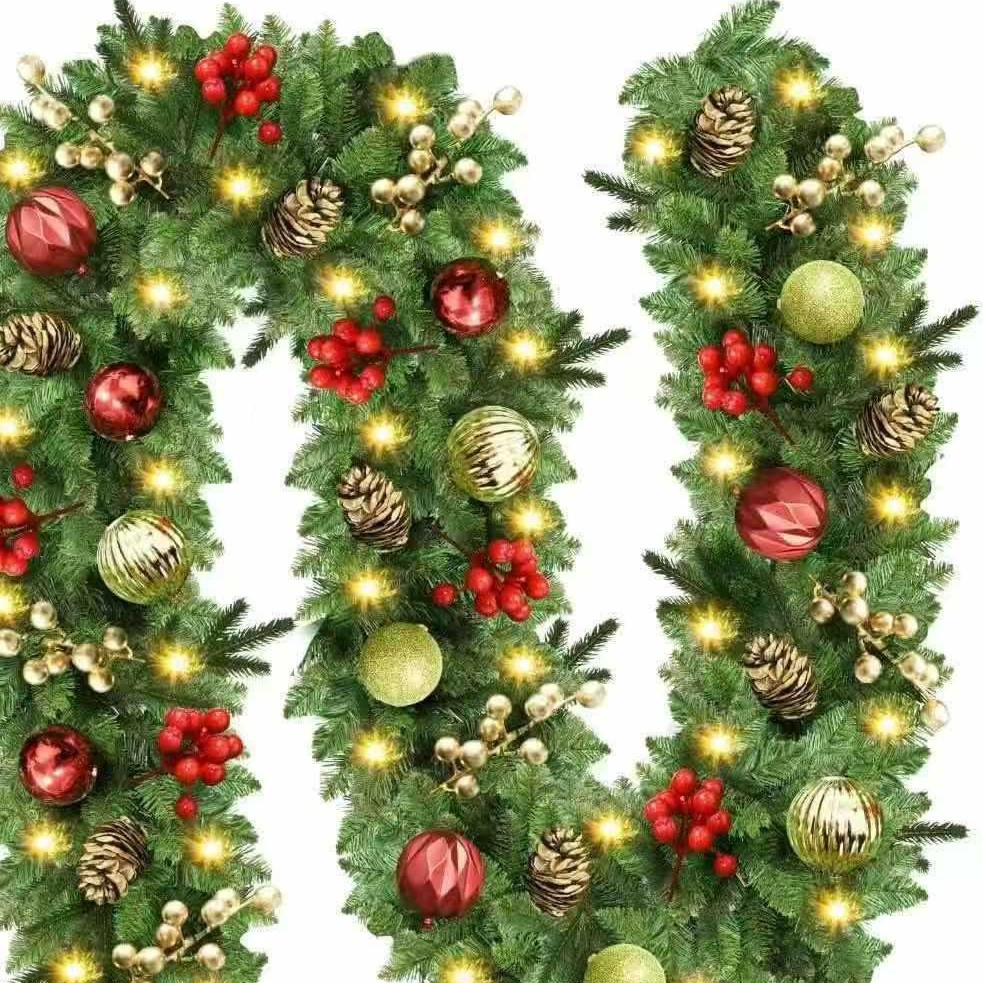 Christmas decorative rattan glowing rattan grass pine branch light string teemdrop