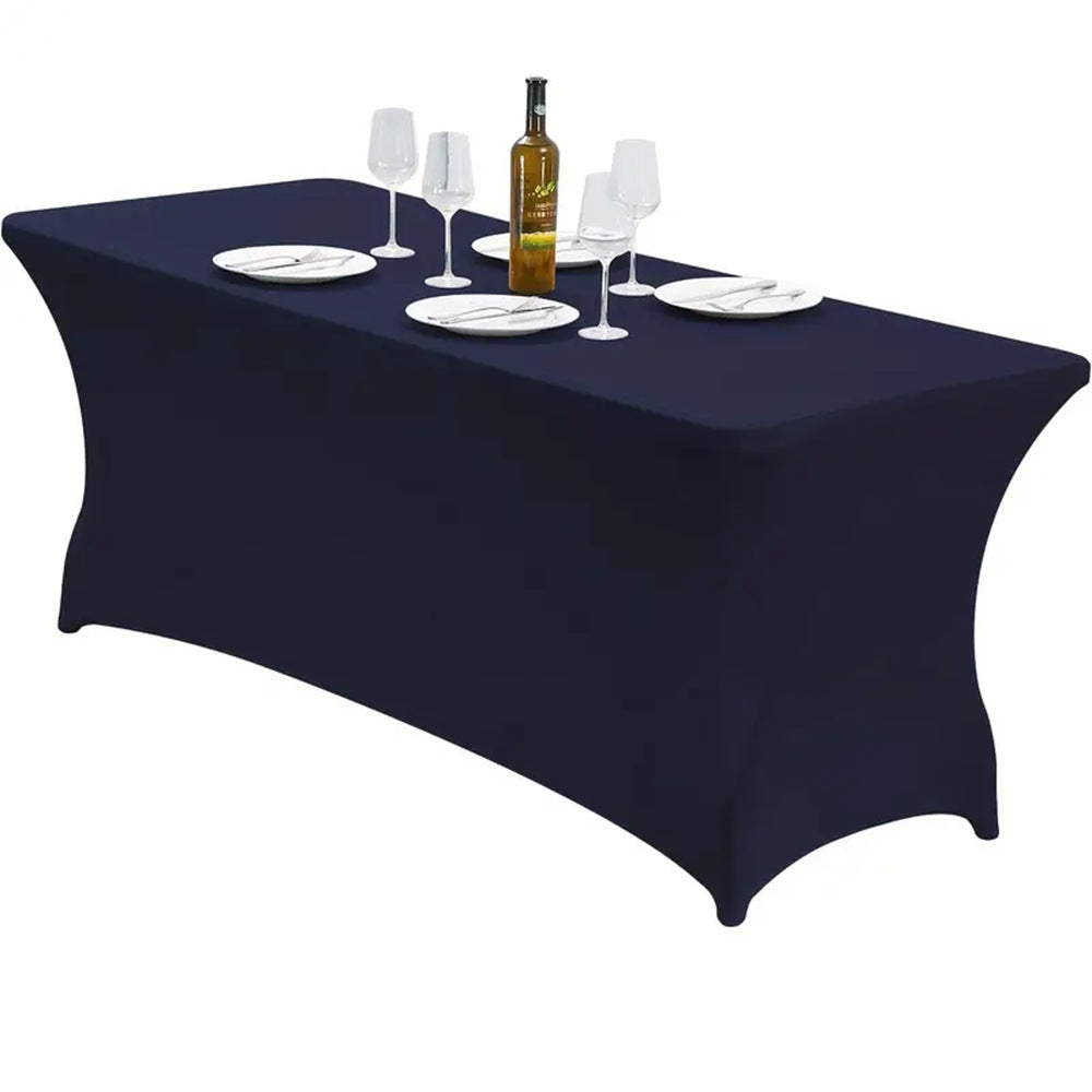 Stretch Spandex Fitted Table Cover Rectangle Elastic Tablecloth for Banquet Wedding Parties