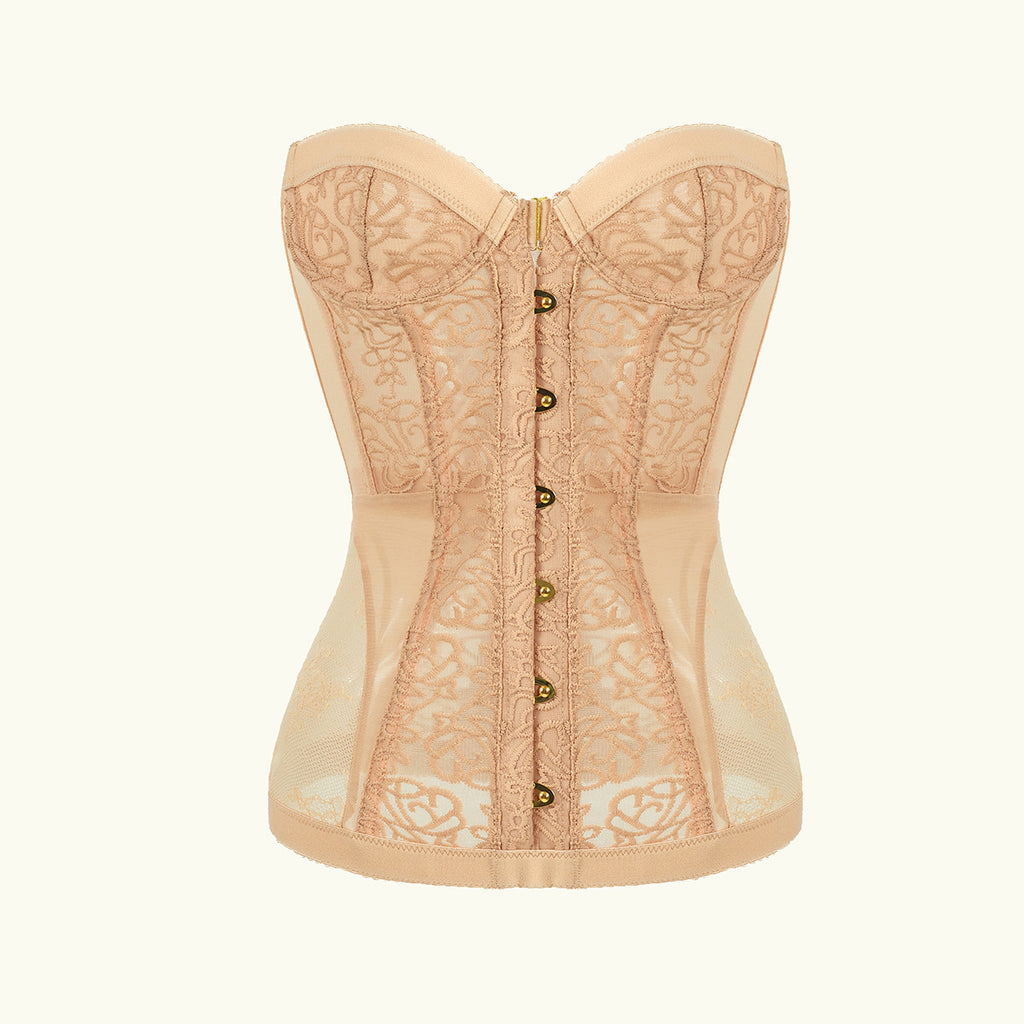 Women's Hollow Out Lace Strapless Slim Fit Corset Top teemdrop