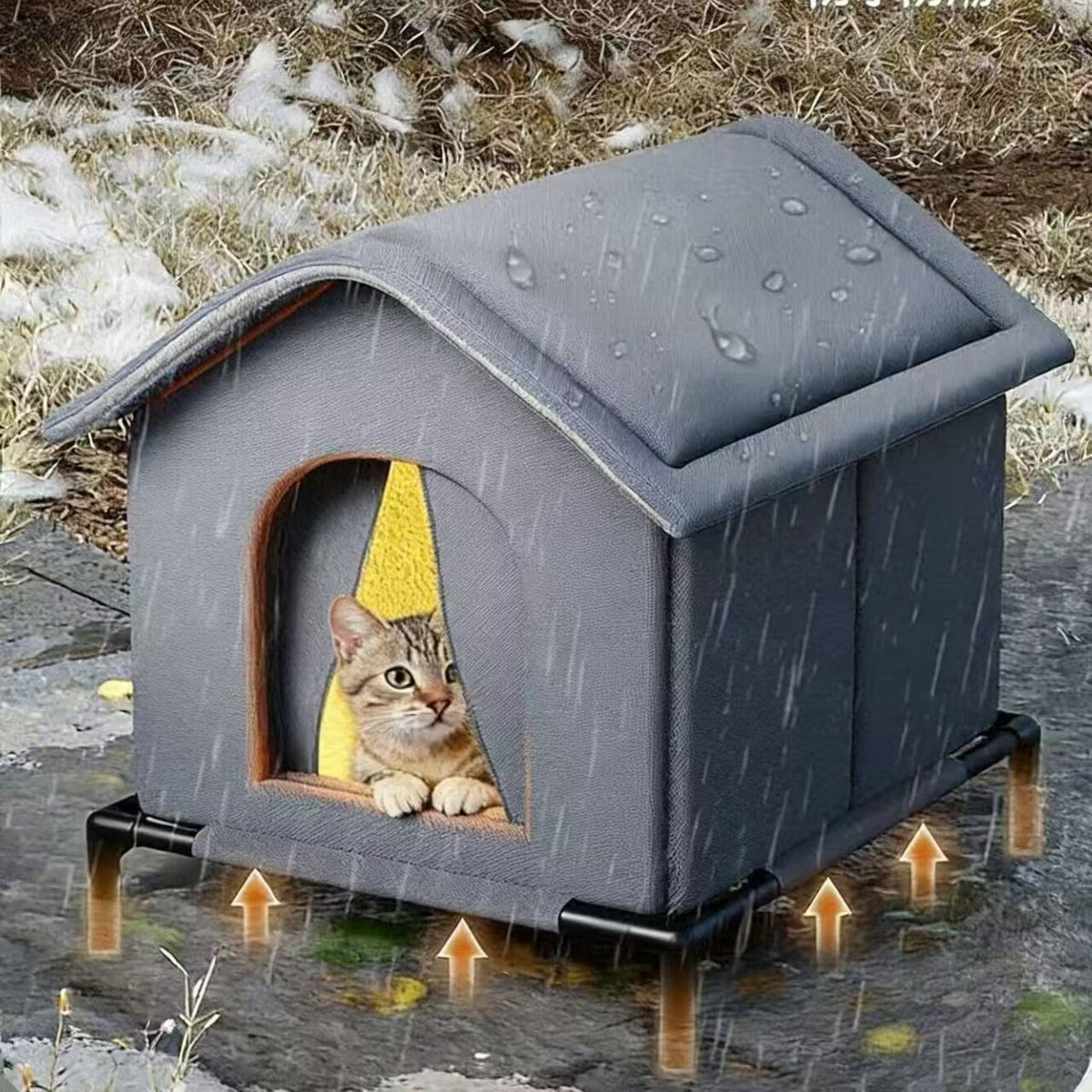 Outdoor cat shelter for stray cats teemdrop