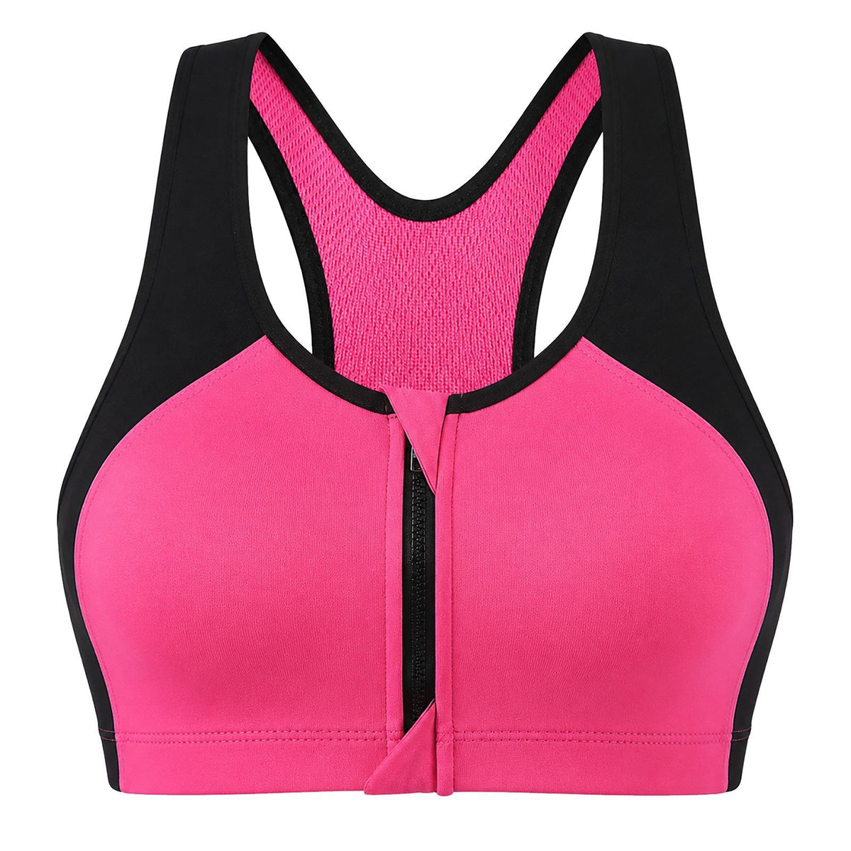 Women's Front Zipper Sports Bra Breathable Supportive Fitness Top teemdrop