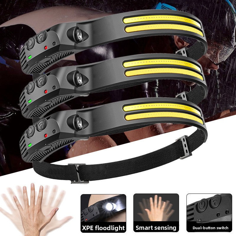 Induction Headlamp Long Endurance Lithium Battery Outdoor Cycling Running Charging Lamp teemdrop