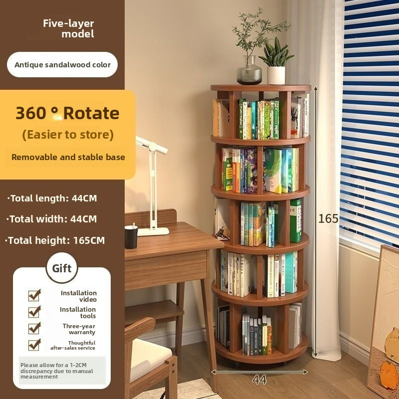 360-Degree Rotating Multi-Tier Bookshelf