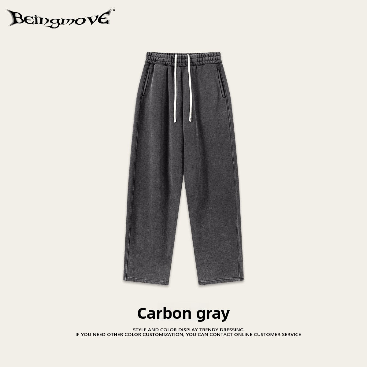 Retro Washed 400g Fleece Lined Curved Cut Straight Leg Sweatpants for Men teemdrop