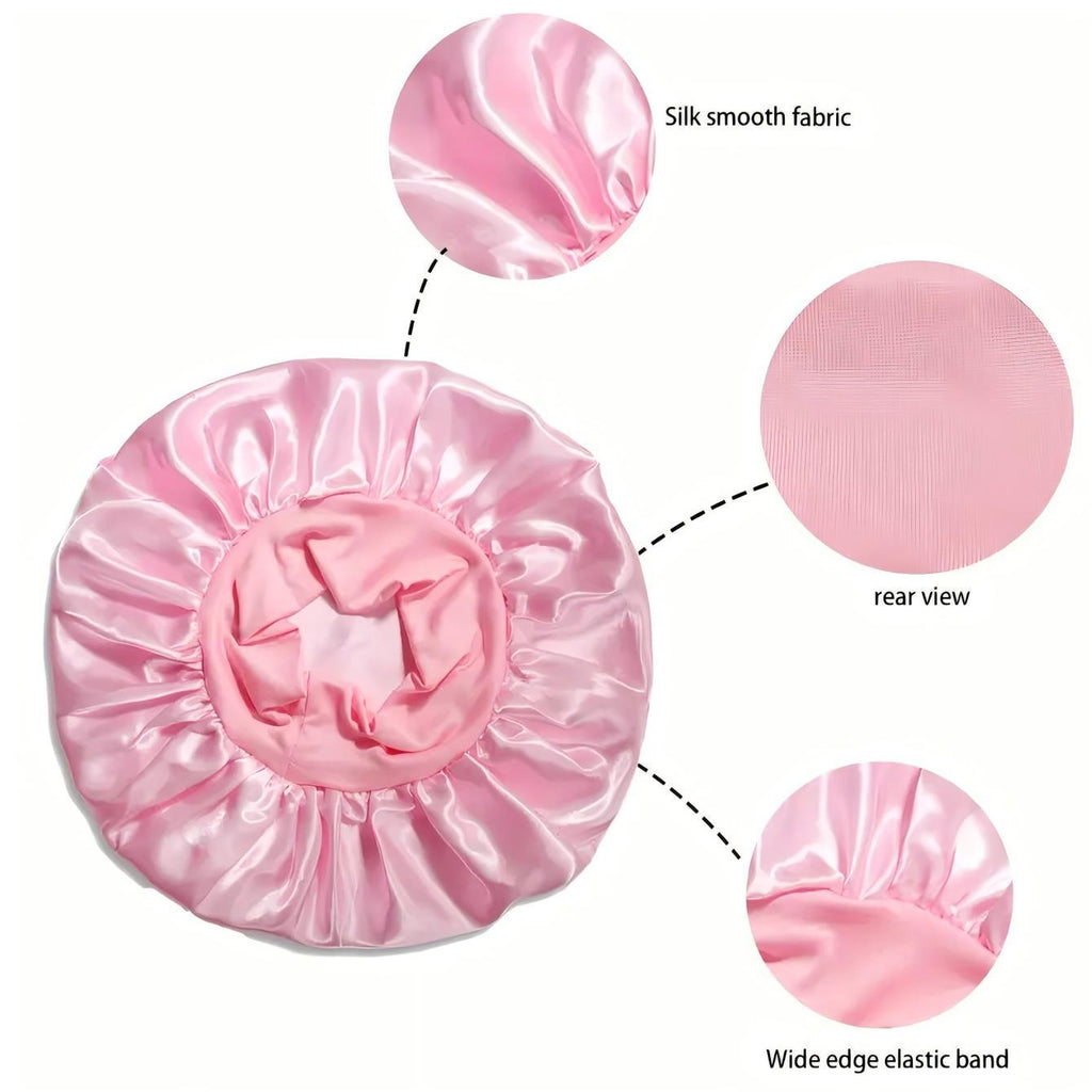 Lace-lined wide-brimmed elasticated hat