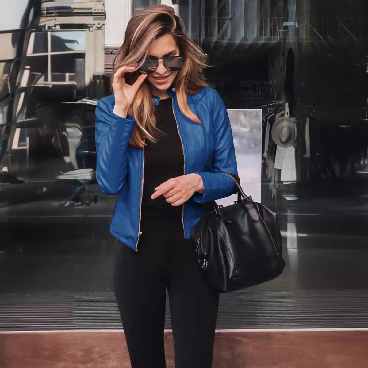 Womens PU Leather Jacket