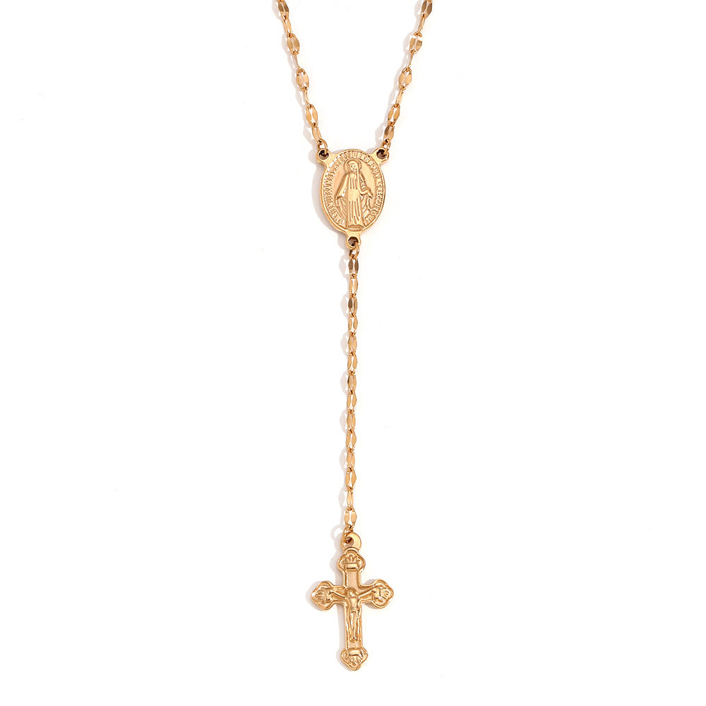 Women's Cross-shaped Lip Pendant Necklace