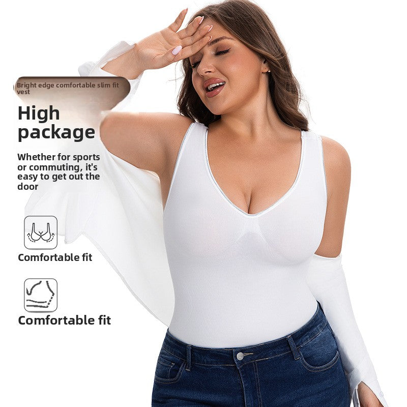 Women's Plus Size Seamless Quick-Dry Shockproof Yoga Fitness Tank Top