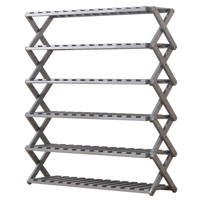 Foldable Bamboo Shoe Rack Freestanding No Assembly Multi-Tier Storage Organizer teemdrop