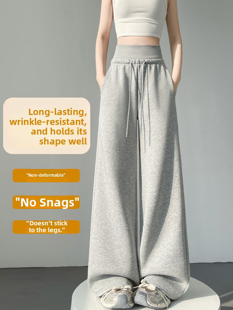 Women's High-Waisted Drapey Wide-Leg Cotton Blend Casual Pants teemdrop