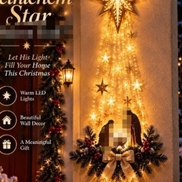 LED Lighted Christmas Tree Wall Hanging Decoration with Wreath Door Ornament teemdrop