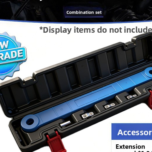 Adjustable Extension Ratchet Wrench Set with 4 Adapters, Reinforced Nylon, Electroplated