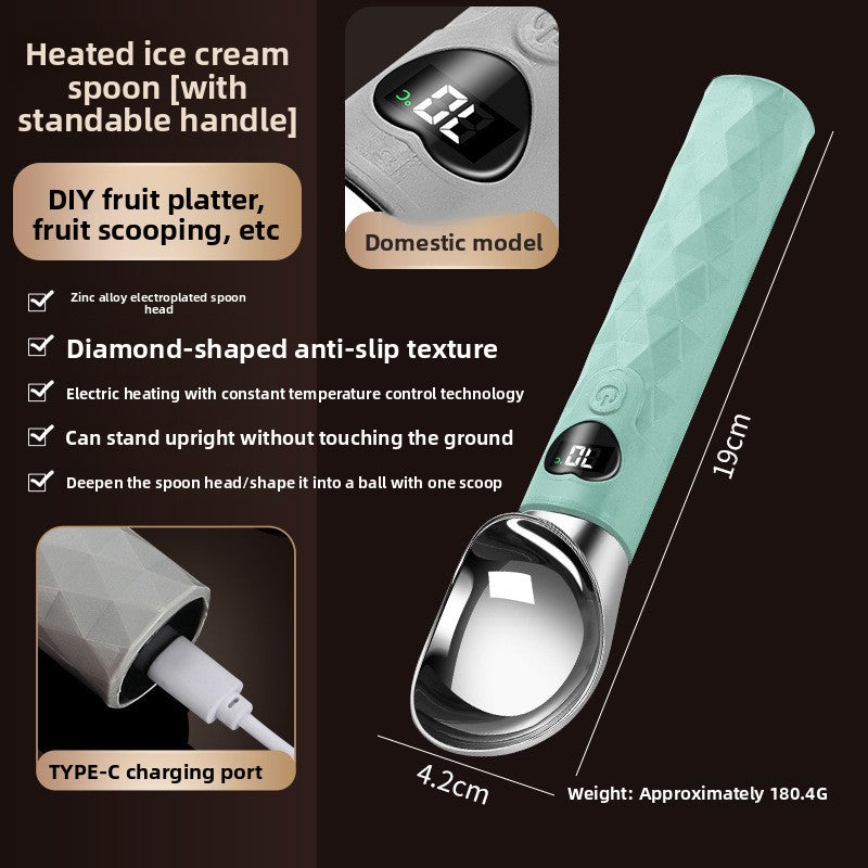 Electric Heated Ice Cream Scoop with Digital Display