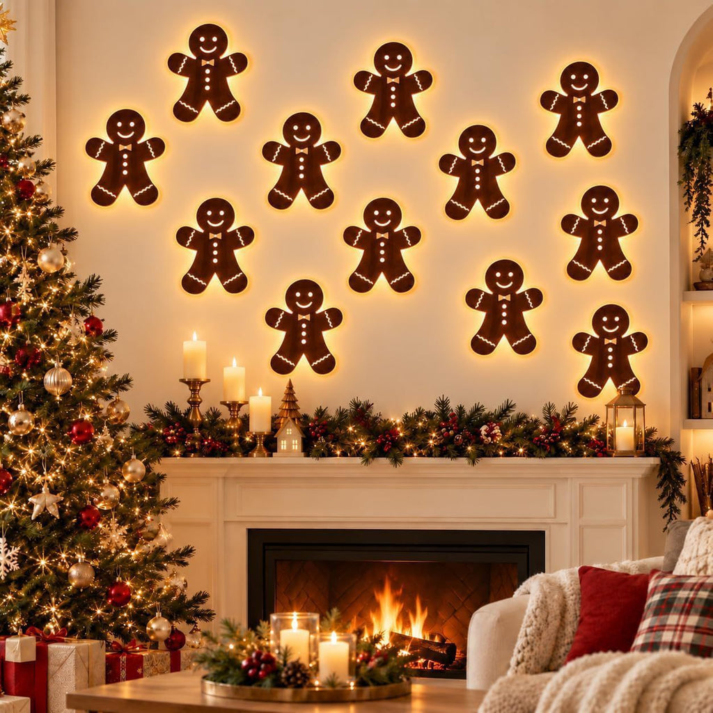 Christmas light-up wall silhouettes