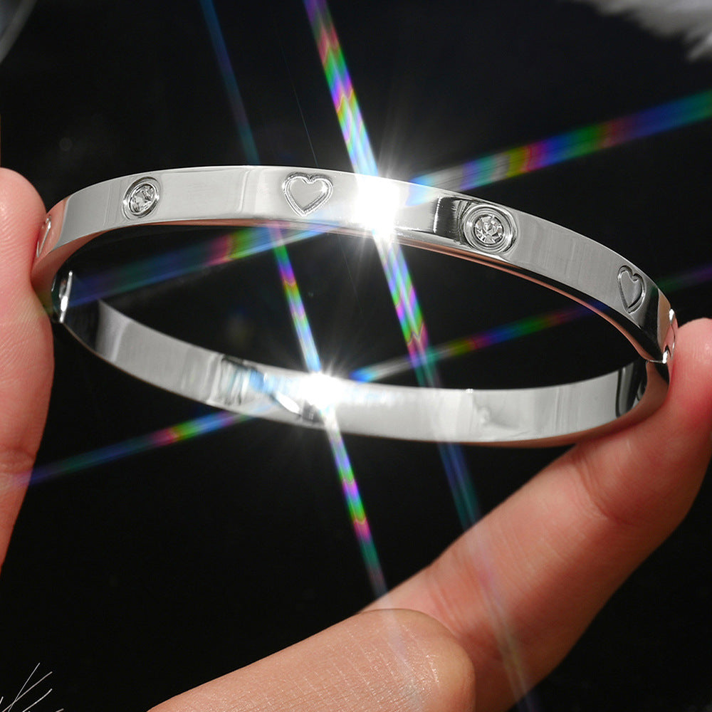 Gold-colored stainless steel bracelet teemdrop