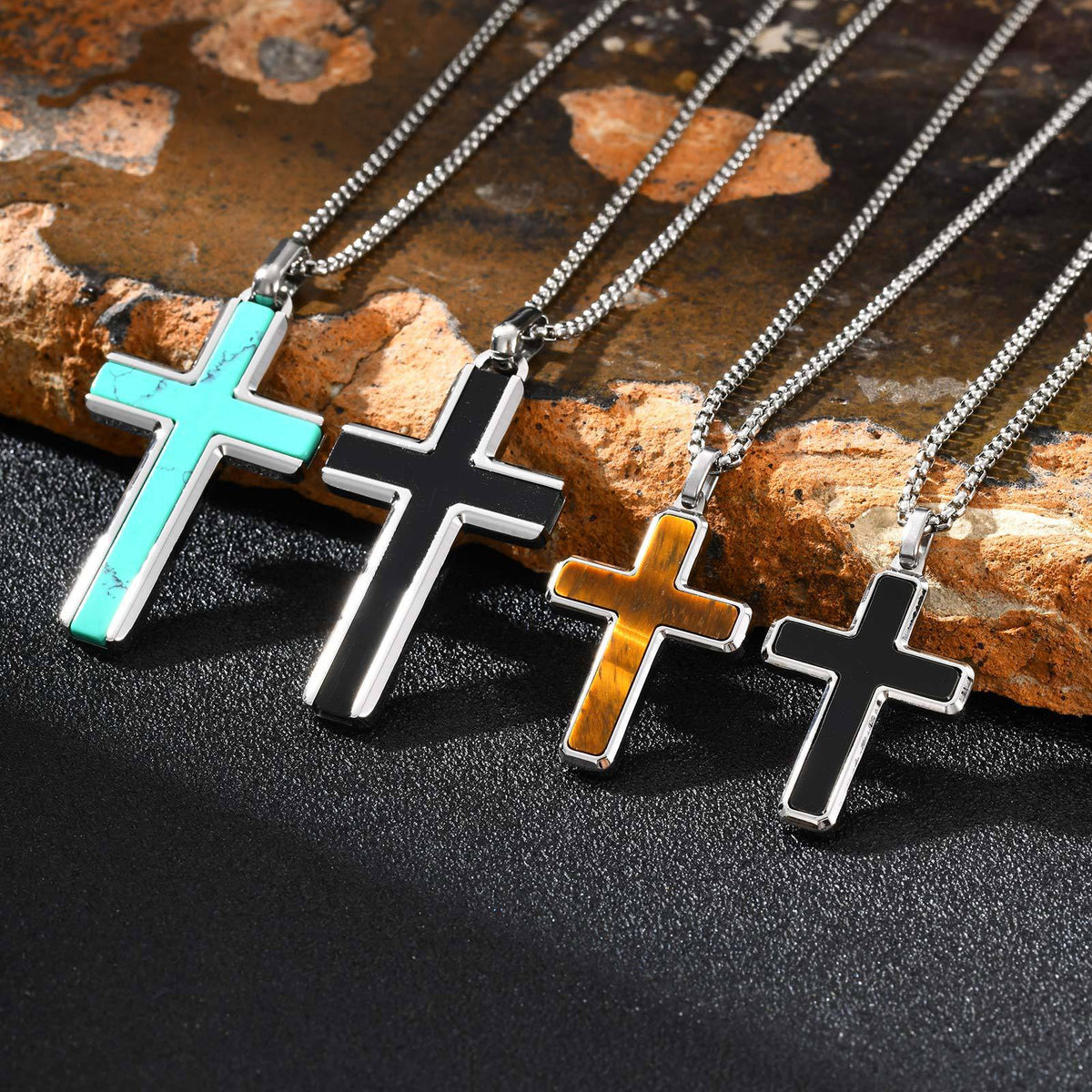 Men's necklace cross