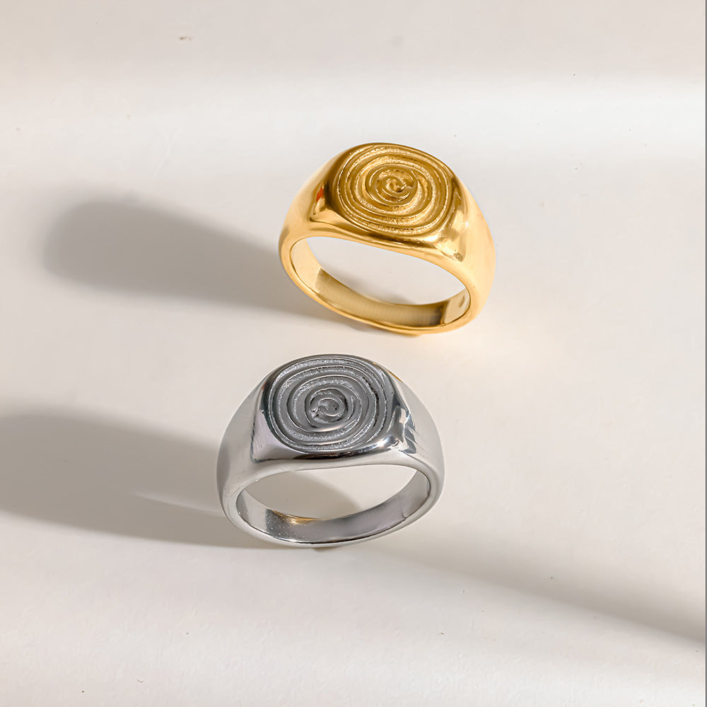 spiral fingerprint stamp ring