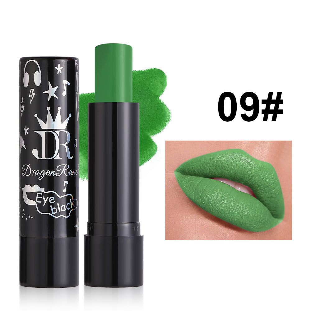 Dark purple green black lipstick face painting