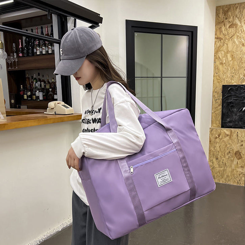 Large Capacity Oxford Cloth Diagonal Travel Satchel with Trolley Sleeve teemdrop