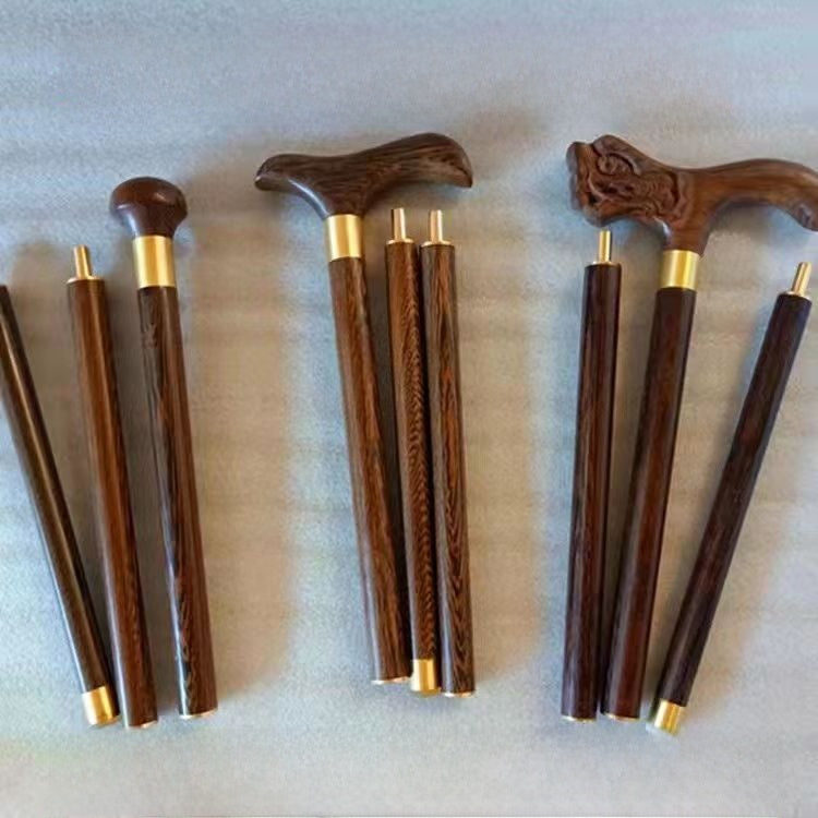 Wooden Three-Section Folding Walking Stick