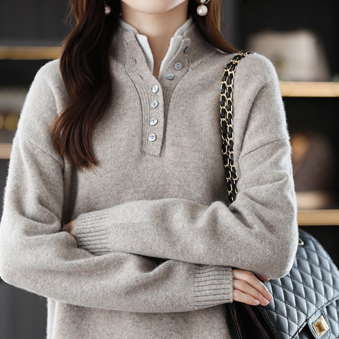 Women's Wool Knit Two-Piece Set Loose Sweatshirt Wide-Leg Pants Casual Suit teemdrop