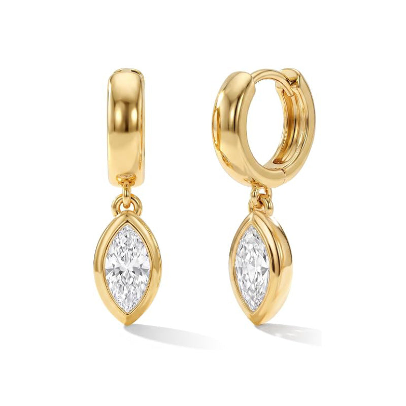 14K gold zircon earrings