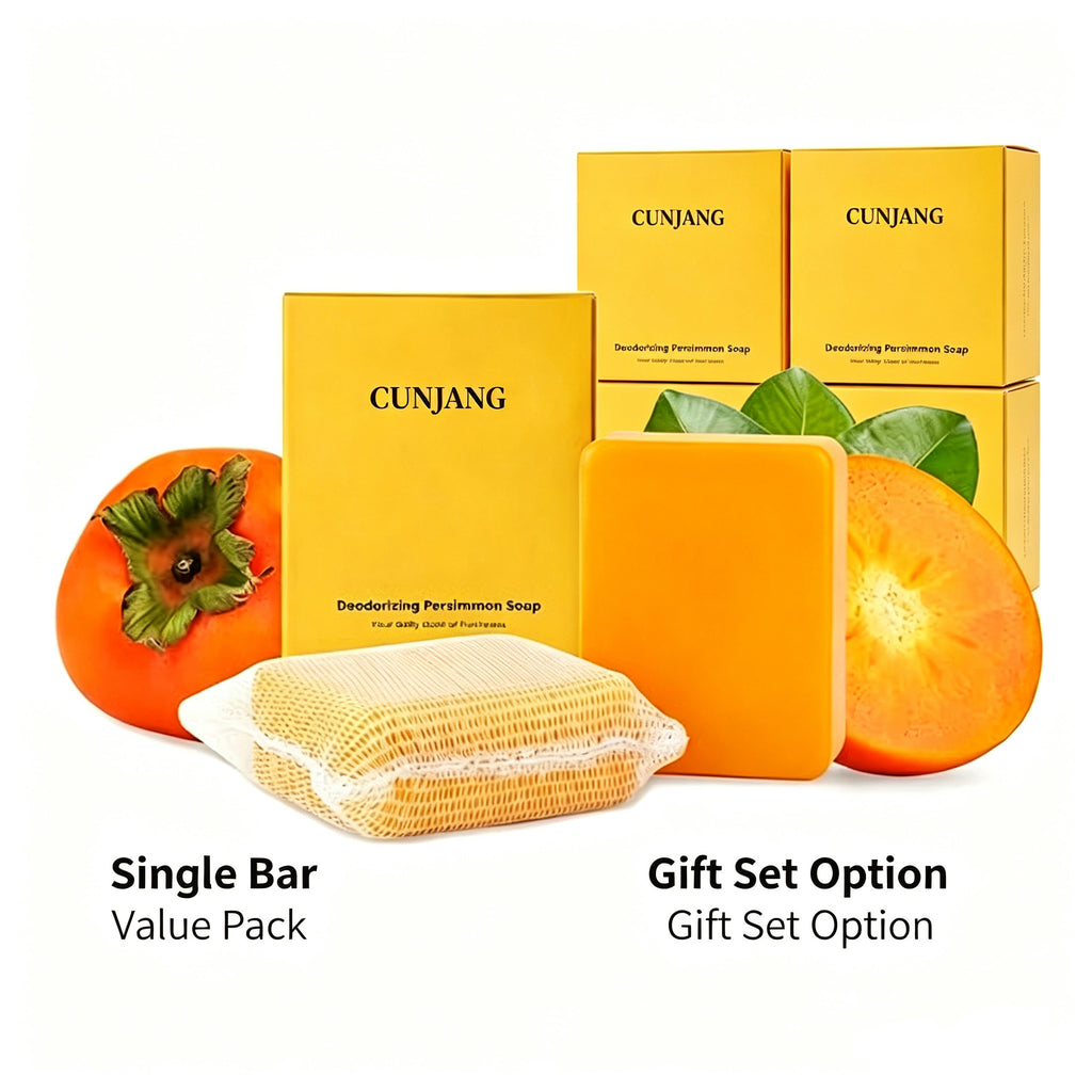 Natural Persimmon Handmade Soap Deodorizing Body Wash Gentle Cleanser for Underarm Foot Odor Removal Herbal Fragrance Bar teemdrop