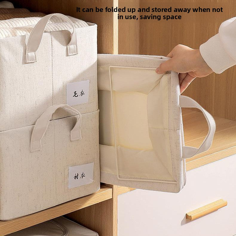 Foldable Cotton Linen Wardrobe Organizer Drawer Large Capacity Clothes Storage Box
