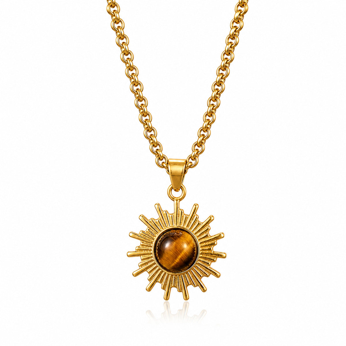 Sun Flower Tiger Eye Necklace