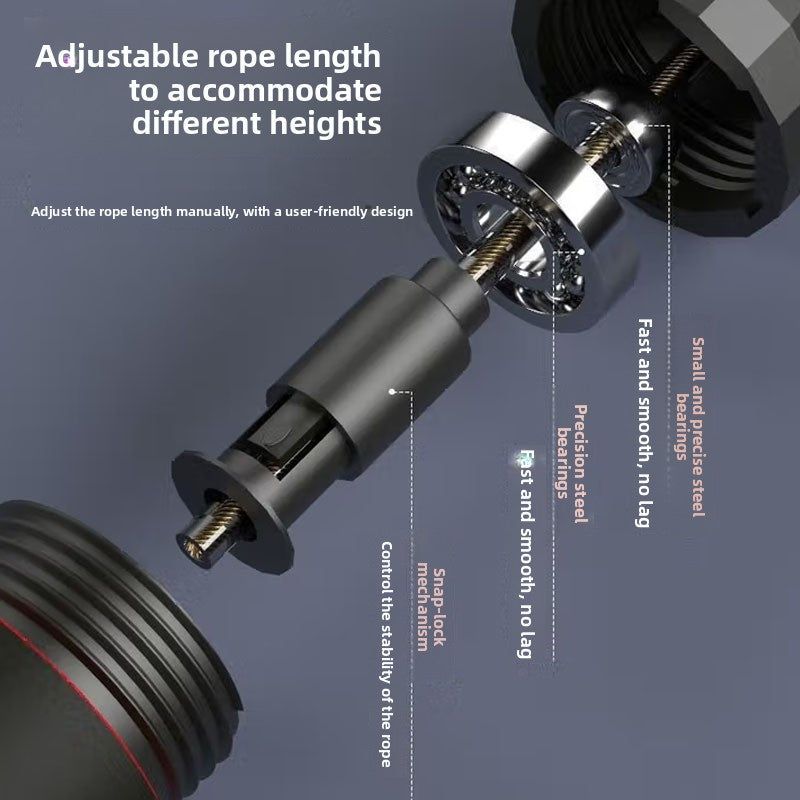 Adjustable Length Steel Wire Skipping Rope with Bearing System for Fitness Training