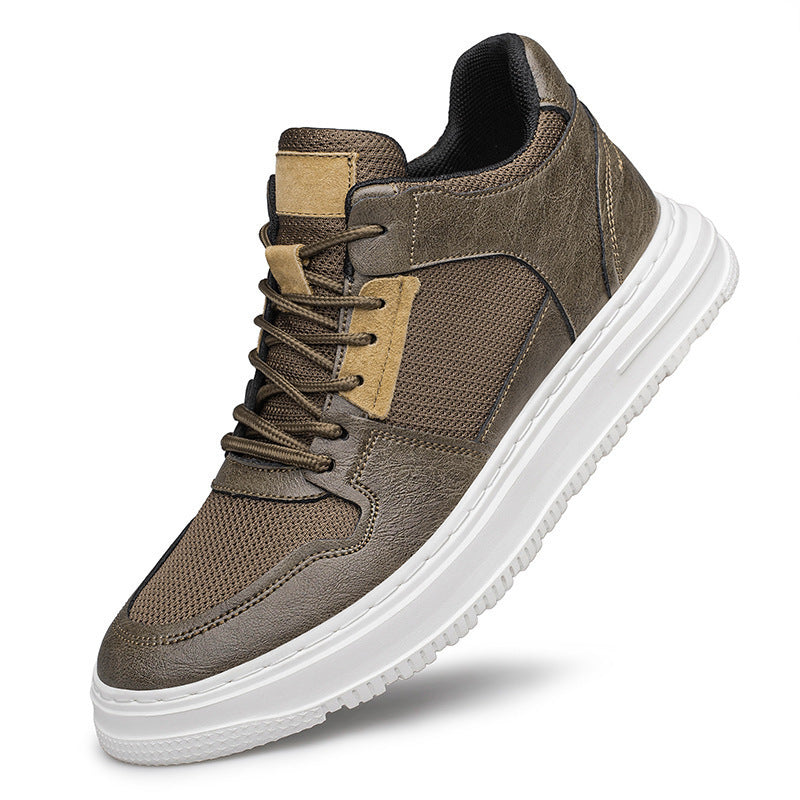 Invisible Height Increasing Hollow Men's Shoes All-match Casual Leather Shoes teemdrop