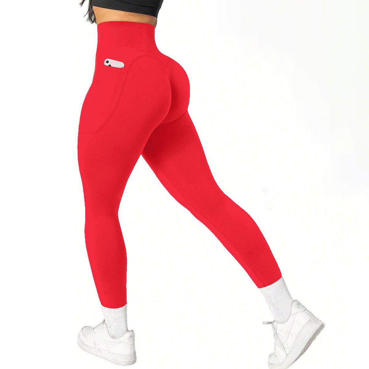Women's high-waist pocketed athletic leggings