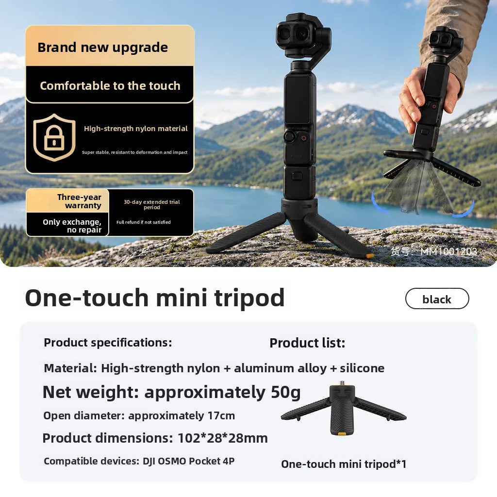 Mini One-Touch Open Tripod Stand for DJI Action Camera Pocket 4 Pro 3 teemdrop