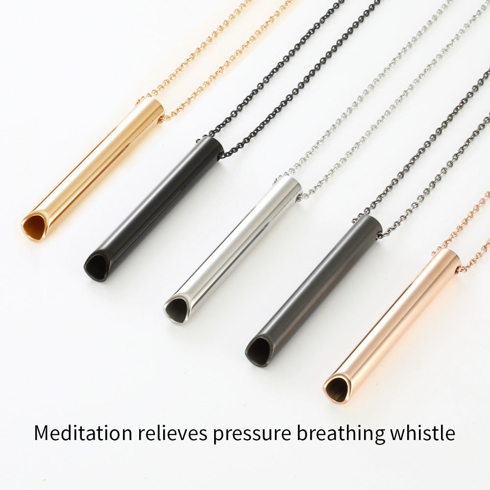 Adjustable Breathing Meditation Whistle Necklace