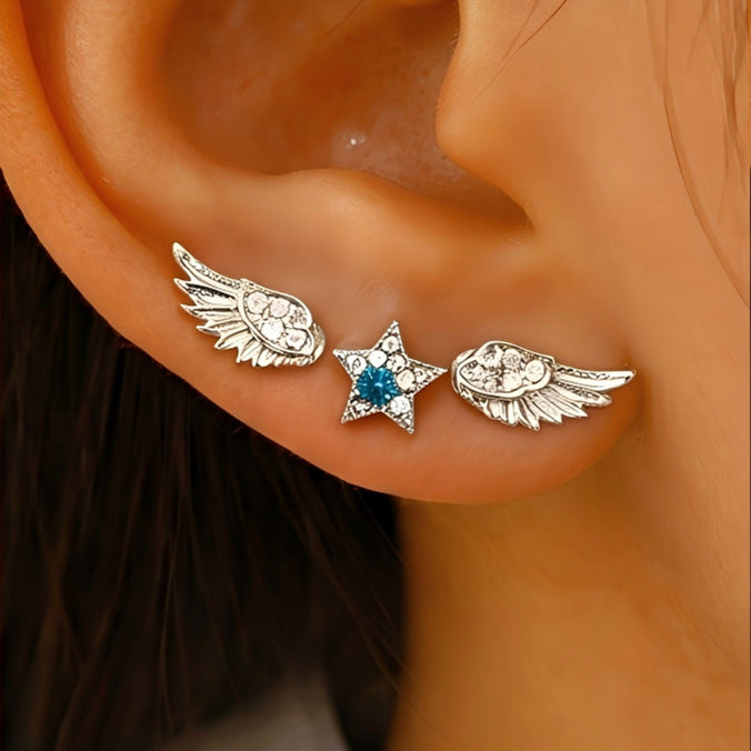 Angel Wing Design Zircon Cartilage Ear Studs