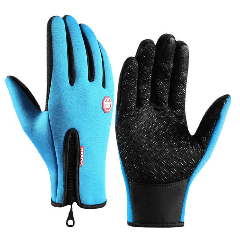 Winter Gloves Warm Touch Screen Men's Outdoor Sports Non-Slip Mountaineering Zipper Women's Ski Motorcycle Riding Gloves