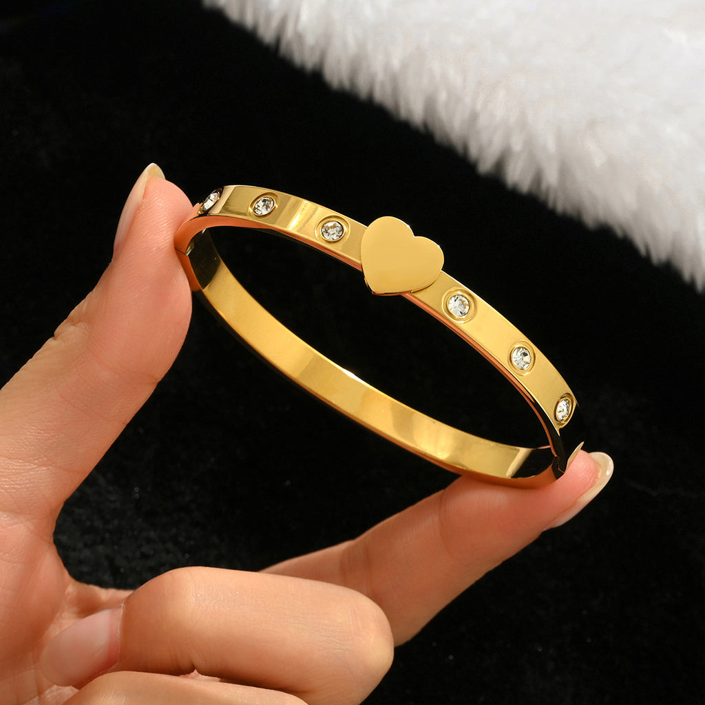 Gold-colored stainless steel bracelet teemdrop